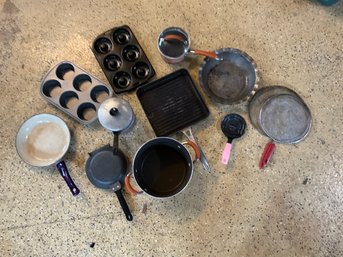 Lot Of Assorted Pots And Pans And More