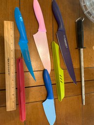 Set Of 4 KAI Pure Komachi 2 Knives Plus 2 Covers And Knife Sharpener