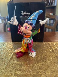 New In Box Romero Britto Disney Sorcerer Mickey Figurine