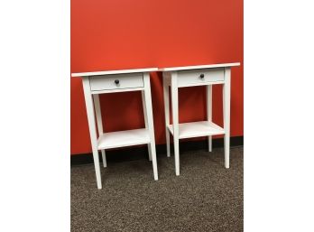 Pair Of IKEA Hemnes White End Tables