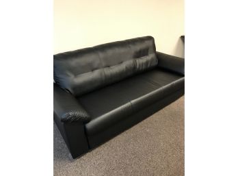 Ikea Knislinge Faux Leather Black Sofa