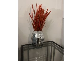 Textured Mirror Glass Vase 8 In Tall See Photos