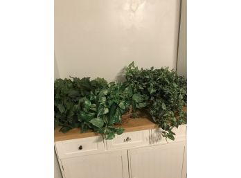 2 Artificial House Plants And 2 Garland