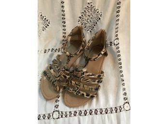 Top Moda Cheetah Print Gladiator Style Sandals Size 6.5
