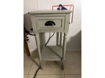 Gray Side Accent Bedside Table With Charging Receptacles See All Photos