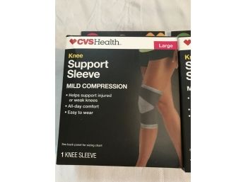 Lot Of 2 Knee Mild Compression Sleeves Large And Extra Large