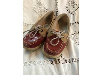 Croft And Barrow Cute Patent Leather Red Boat Shoes