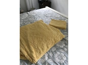 King Size Yellow Coverlet With Matching Sham