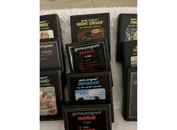 Lot Of 10 Atari Game Cartridges Warlords Defender Combat Surround Night Driver Maze Craze And More