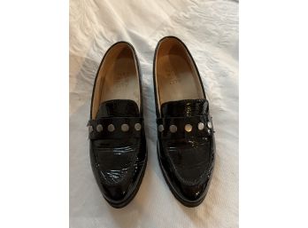 Womens Size 7 Naturalizer Gaia Slip On Loafers Black Patent Leather