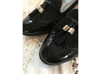 Karen Scott Tassel Pump Black Chunky Heel Shoes Size 7