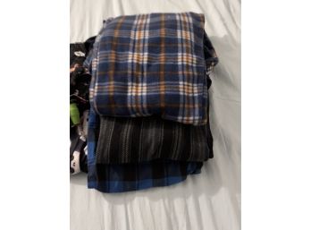 Lot Of 8 Mens Size Large Pajama Pants See Photos Fleece Flannel Cotton