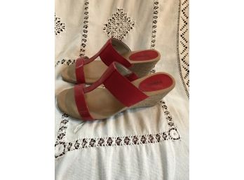 Style And Co. Red Wedge Sandals Size 7