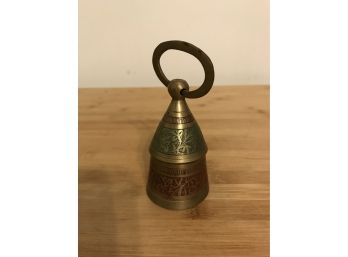 Vintage Rare Brass Etched Bell