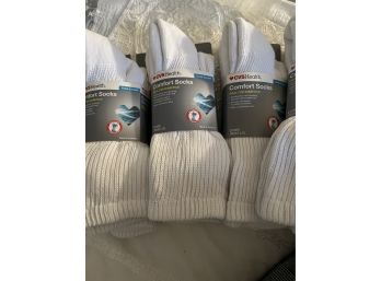 Lot Of 5 CVS Heath Size L/XL Unisex White Diabetic Comfort Crew Socks 10 Pairs NWT