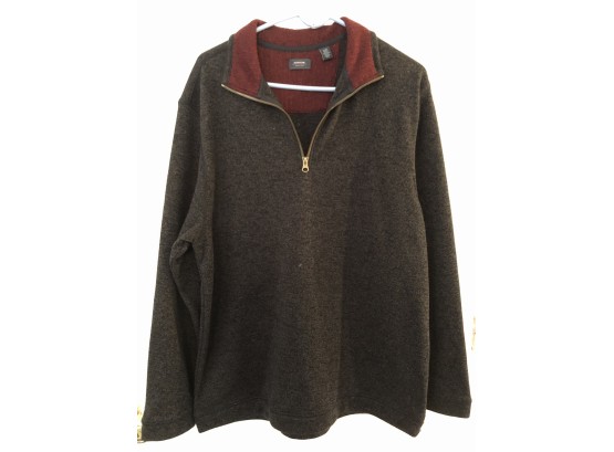 Arrow Sweater, LG,  Charcoal Gray W/burgandy Collar,