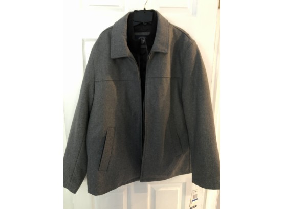 Dockers Light Gray XL Jacket, Double Zipper Closure. 2 Pockets Outside, 2 Inside, Zippered, New With Tags