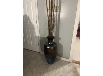Huge Metallic Drip Glaze Floor Vase With Cool Branches See Photos