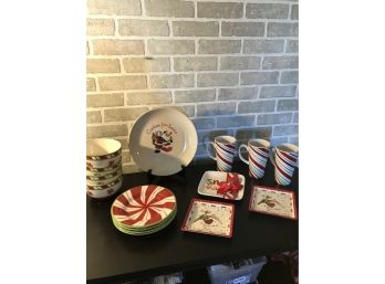 Lot Of Assorted Christmas Dishes