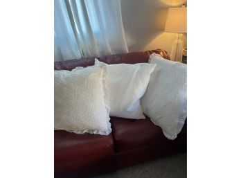 Lot Of 3 Large White Accent Throw Pillows 24x24 See Photos