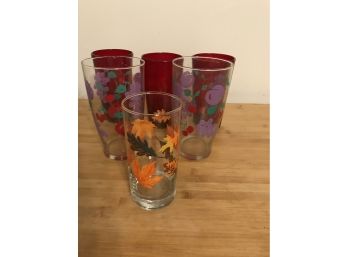 Lot Of 6 Assorted Drinking Glasses