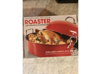 Non Stick XL Steel High Dome Roaster With Non Stick Rack