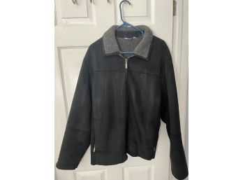 Mens Size Large Lined Washable Brushed Suede Coat Jacket St Johns Bay See Photos