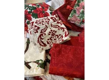 Christmas Table Setting Home Decor Lot Runners Tablecloth Shower Curtain  Placemats Various Designs See Photos