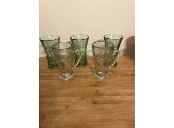 Lot Of 5 Coca Cola Drinking Glasses