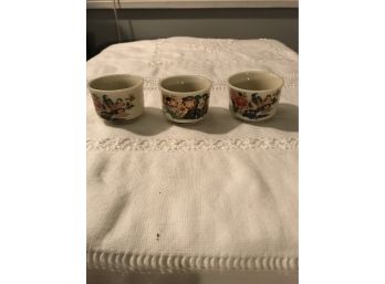 3 X Vintage Beautiful MCI Japan Saki Cups