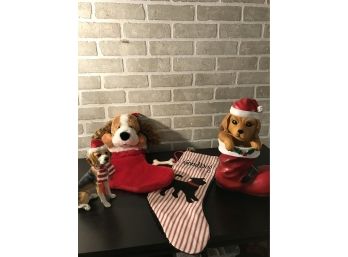 Christmas Puppy Dog Holiday Lot Stocking And More