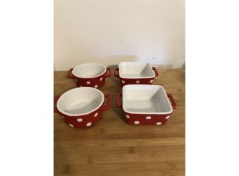 Vintage Ceramic Mini Casserole Dishes, Set Of 4.