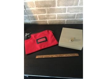 Money Lock Box And Bag With Keys