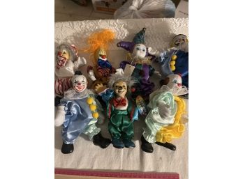 Lot Of 7 Posable Clown Figurines See Photos