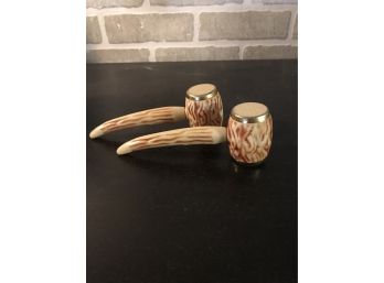 Vintage Smoking Pipe Salt And Pepper Shakers