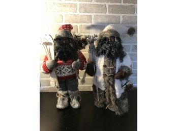2 X North Pole Trading Co. Santa Christmas Decoration