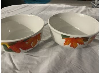 Set Of 2 - 6 Inch Fall Leaves Bowls Candy Dishes See Photos