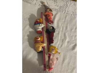 Lot Of 5 Clown Clip Hugger Doll Vintage Clown Toys See All Photos