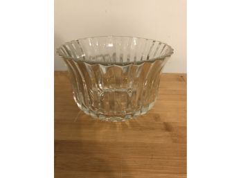 Vintage FTDA 1986 Clear Ribbed Glass Bowl~Candy Dish~Summer Fruit~Planter