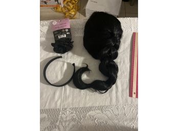 Its A Wig Black Long Braid With Headband And Pre Tied Turban See Photos
