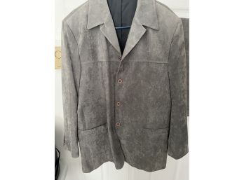 Pronti Micro Suede Grey Jacket Size Large And Pants Size 38 See Photos