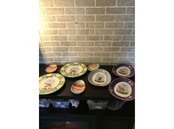 Lot Of Adorable Easter Plates