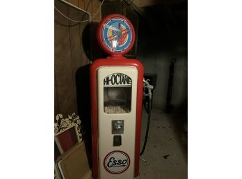 Esso Gum-ball  Machine Gas Pump Red And White Diner Style