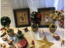 Huge Lot Christmas Ornaments Pictures And Ornamental Mini Topiary Trees