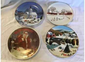 Lot Of 4 Christmas Collector Plates