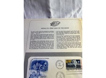 Apollo 11 First Man On The Moon Landing Stamp Dual Postmark First Day Cover Postal Commemorative Society