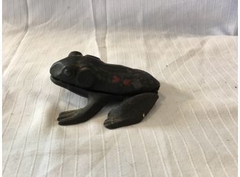 Vintage Cast Iron Frog With Flip Open Lid 4'