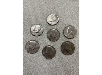 Lot Of 7 1976 Silver Kennedy Half Dollars See Photos