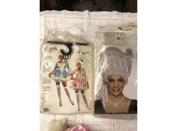 Halloween Costume, Marie Antoinette, Size Large, Pink W/platinum Blonde Wig, See All Photos