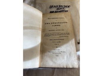 1826 Volume One Bracebridge Hall Or The Humorists A Medley Crayon Geoffrey